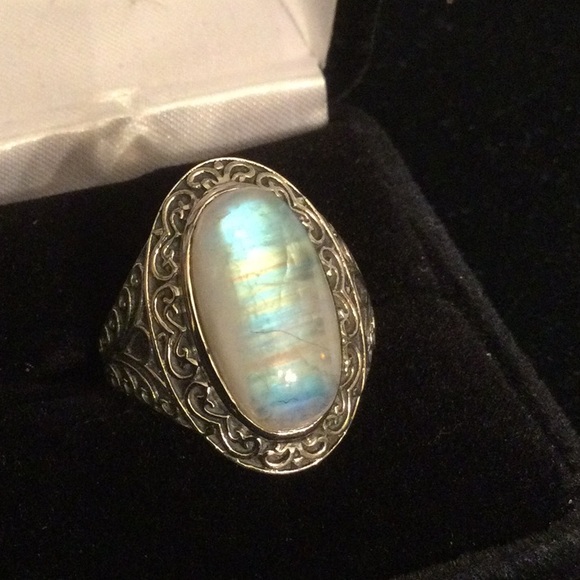 INCREDIBLE TOP QUALITY BLUE MOONSTONE RING - Picture 2 of 8